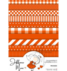 Juffrouw Muis Juffrouw Muis -Tiny Cardstock A5 - Mandarijn