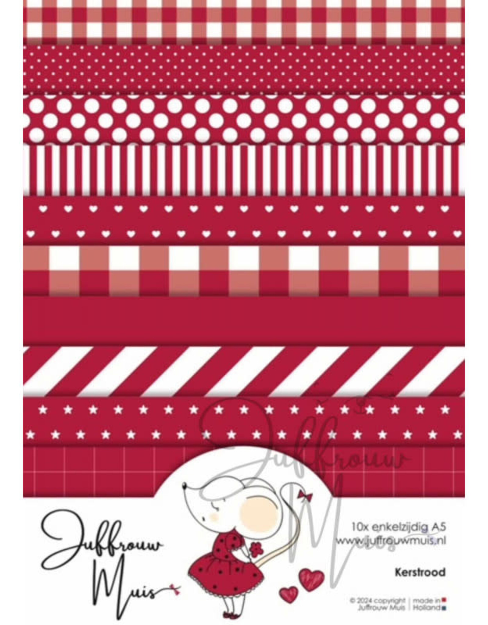 Juffrouw Muis Juffrouw Muis -Tiny Cardstock A5 - Kerstrood