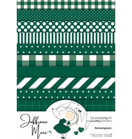 Juffrouw Muis Juffrouw Muis -Tiny Cardstock A5 - Dennengroen