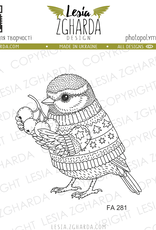Lesia Zgharda Lesia Zgharda Stamp Winter Tit Bird with Berries  FA281