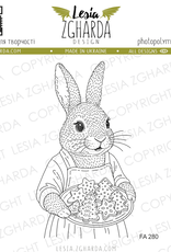 Lesia Zgharda Lesia Zgharda Stamp Mama Bunny with Christmas Cookies  FA280
