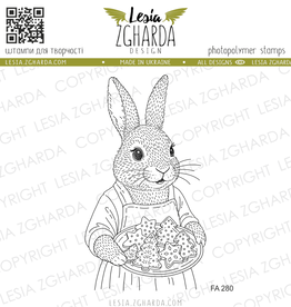 Lesia Zgharda Lesia Zgharda Stamp Mama Bunny with Christmas Cookies  FA280