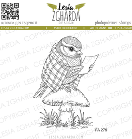 Lesia Zgharda Lesia Zgharda Stamp Bird Tit on a Mushroom  FA279