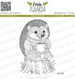 Lesia Zgharda Lesia Zgharda Stamp Hedgehog’s Cozy Coffee Time  FA278