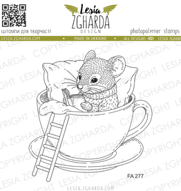 Lesia Zgharda Lesia Zgharda Stamp Bookworm Mouse in a Cup  FA277