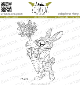 Lesia Zgharda Lesia Zgharda Stamp Happy Bunny with a Carrot Gift  FA276