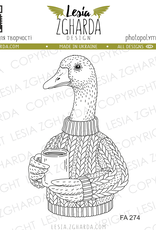 Lesia Zgharda Lesia Zgharda Stamp Goose’s Morning Coffee  FA274