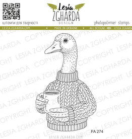 Lesia Zgharda Lesia Zgharda Stamp Goose’s Morning Coffee  FA274