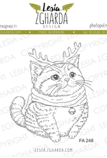 Lesia Zgharda Lesia Zgharda Stamp Christmas Reindeer Cat FA248