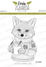 Lesia Zgharda Lesia Zgharda Stamp Cozy Fox Cub with  a Cup FA284