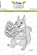 Lesia Zgharda Lesia Zgharda Stamp Christmas Squirrel with Gift  FA291