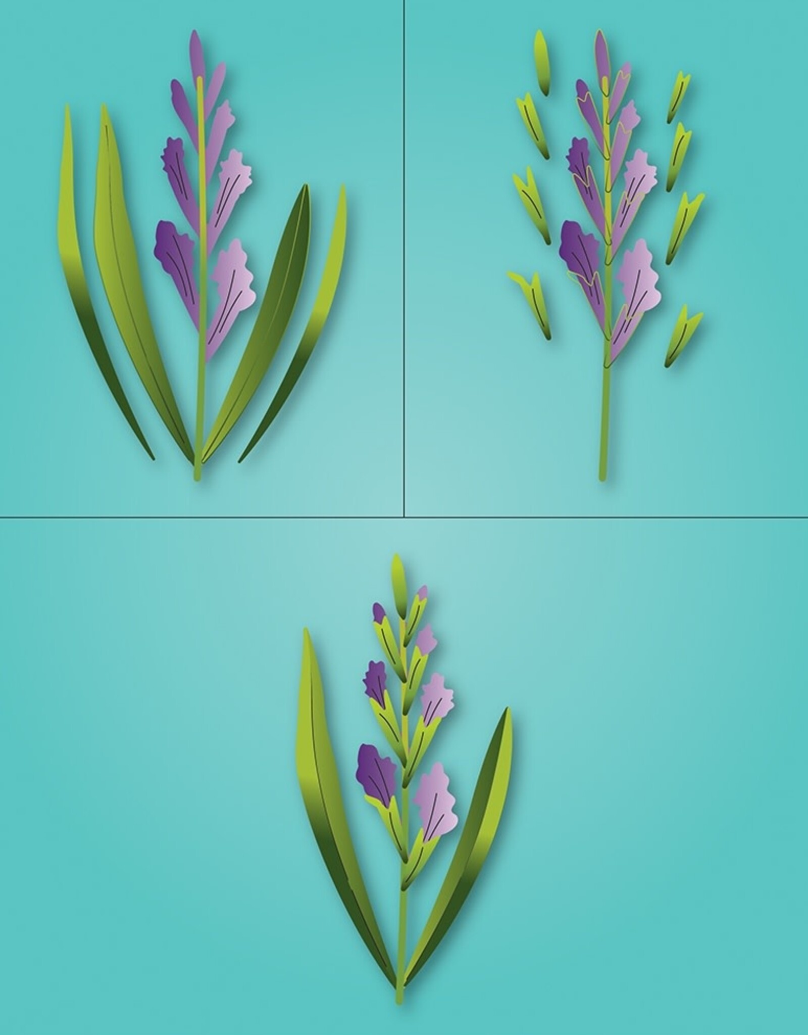 Memorybox Memorybox  Budding Gladiola Stem craft die 94792