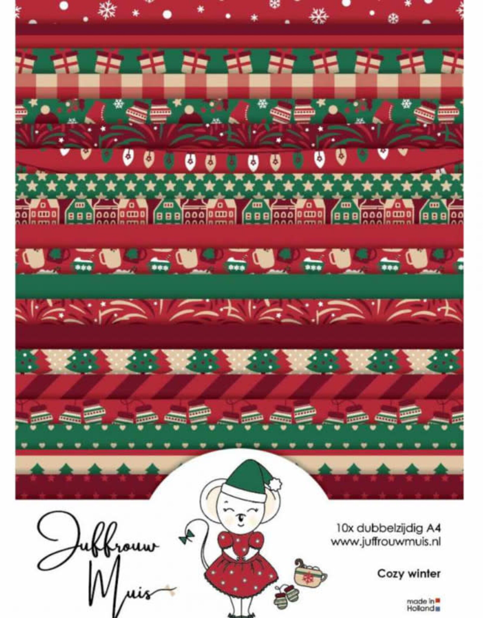 Juffrouw Muis Juffrouw  Muis - Cardstock paperpad A4 - Cozy Winter