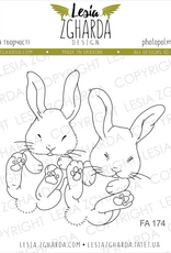 Lesia Zgharda Lesia Zgharda  stamp set Bunny baby twins FA174
