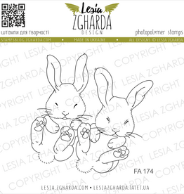 Lesia Zgharda Lesia Zgharda  stamp set Bunny baby twins FA174
