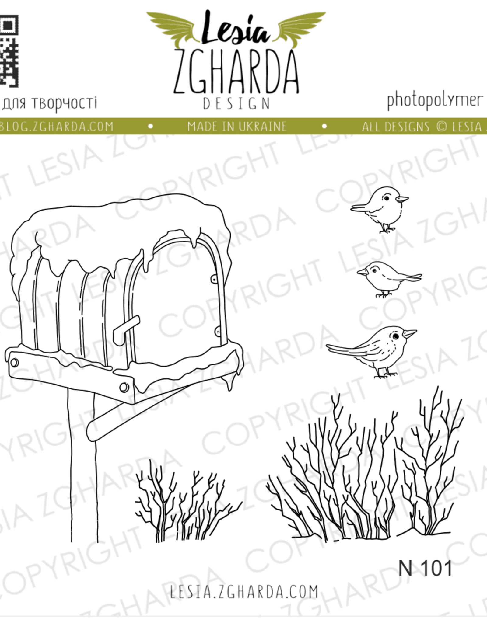 Lesia Zgharda Lesia Zhgarda Stamps Winter Mailbox N101