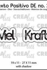 Crealies Crealies Texto Positivo Stanzschablonen no. 25, Viel Kraft POSDE25