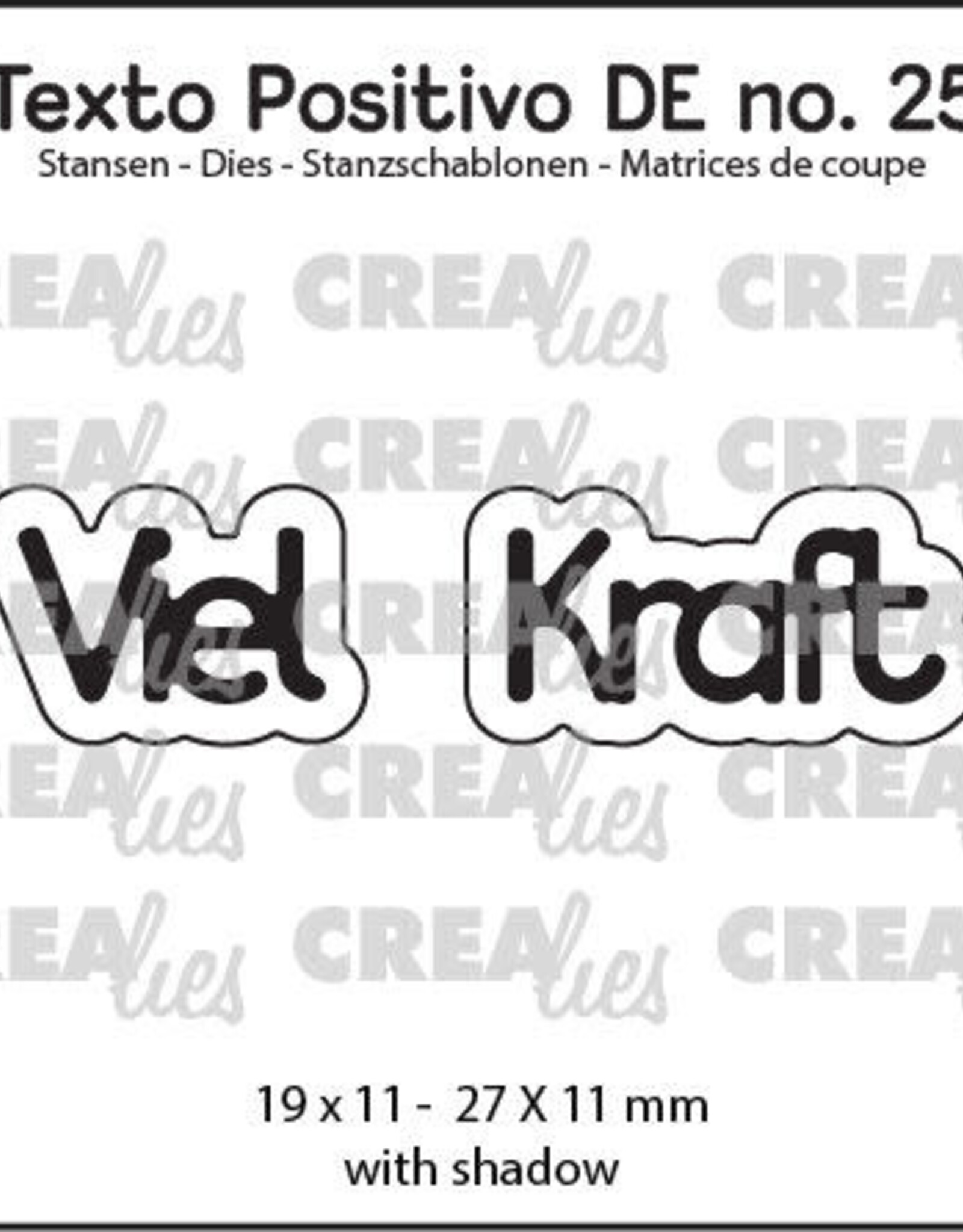 Crealies Crealies Texto Positivo Stanzschablonen no. 25, Viel Kraft POSDE25