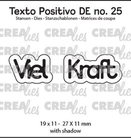 Crealies Crealies Texto Positivo Stanzschablonen no. 25, Viel Kraft POSDE25