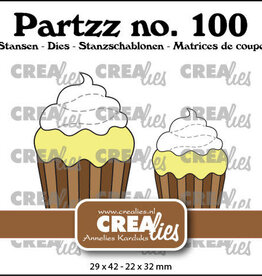 Crealies Crealies Partzz stansen no. 100, Cupcake middel en klein CLPartzz100