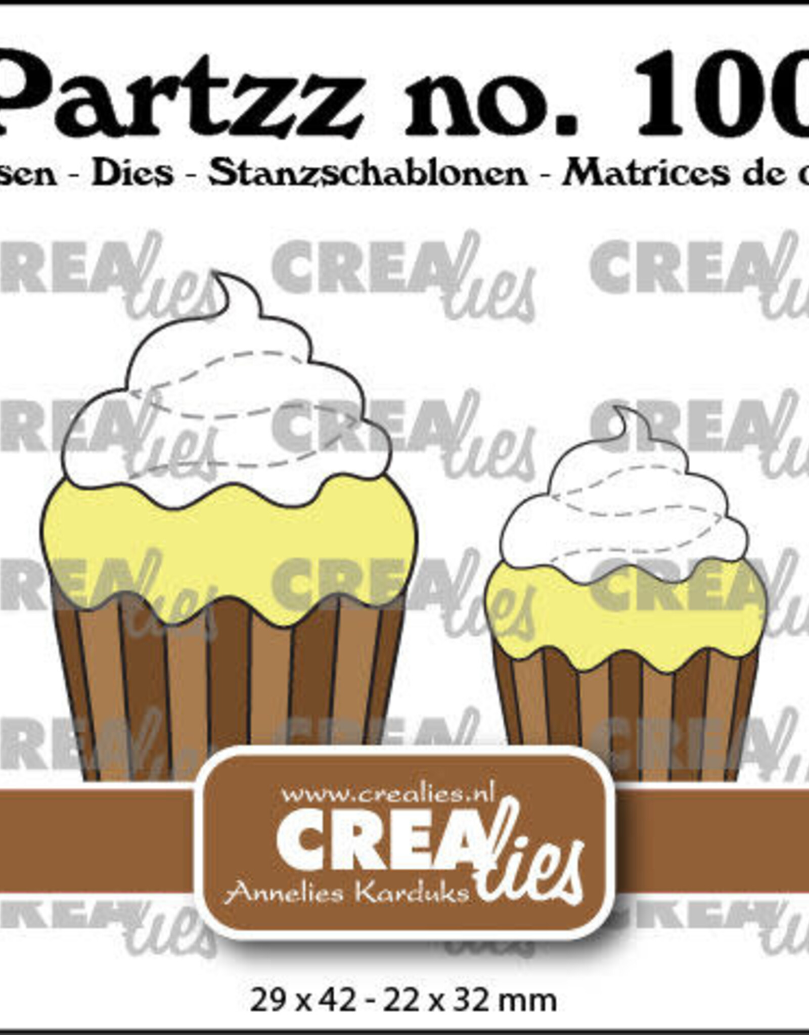 Crealies Crealies Partzz stansen no. 100, Cupcake middel en klein CLPartzz100