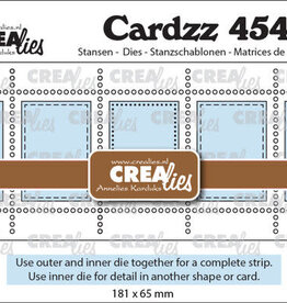 Crealies Crealies Cardzz stansen no. 454, Postzegelstrip XL 5x verticale rechthoeken CLCZ454