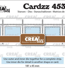 Crealies Crealies Cardzz stansen no. 453, Postzegelstrip XL 5x horizontale rechthoeken CLCZ453