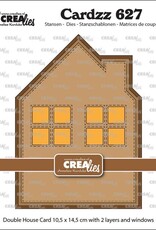 Crealies Crealies    Cardzz stansen no. 627, Dubbele kaart Huis met ramen CLCZ627