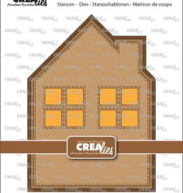 Crealies Crealies    Cardzz stansen no. 627, Dubbele kaart Huis met ramen CLCZ627