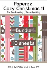 Crealies Crealies Paperzz Cozy Christmas no. 11: Bundel van 10 vel assorti CLPZCC11