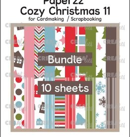 Crealies Crealies Paperzz Cozy Christmas no. 11: Bundel van 10 vel assorti CLPZCC11