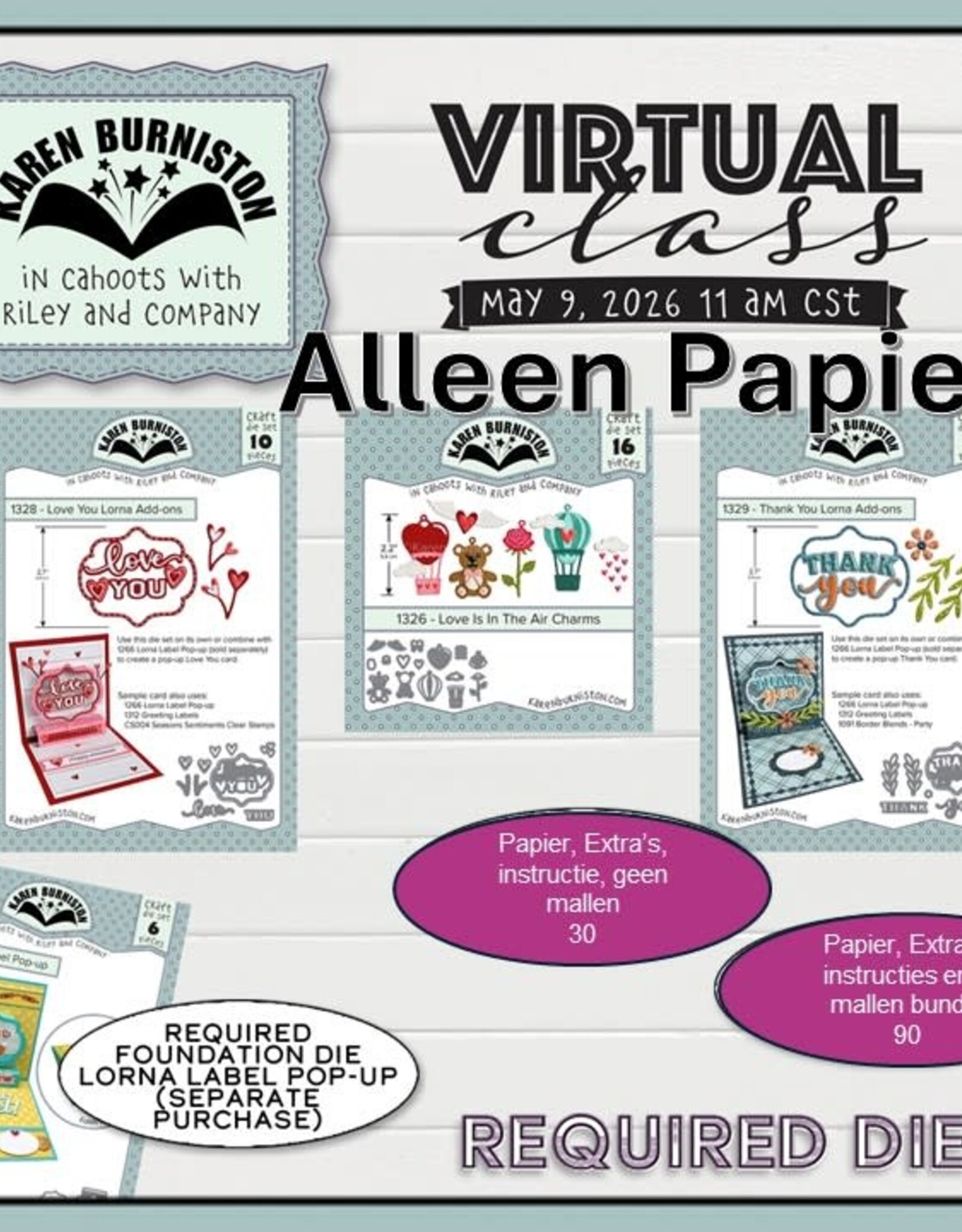 Karen Burniston Karen Burniston Zoomclass Mei 2026  ALLEEN PAPIER