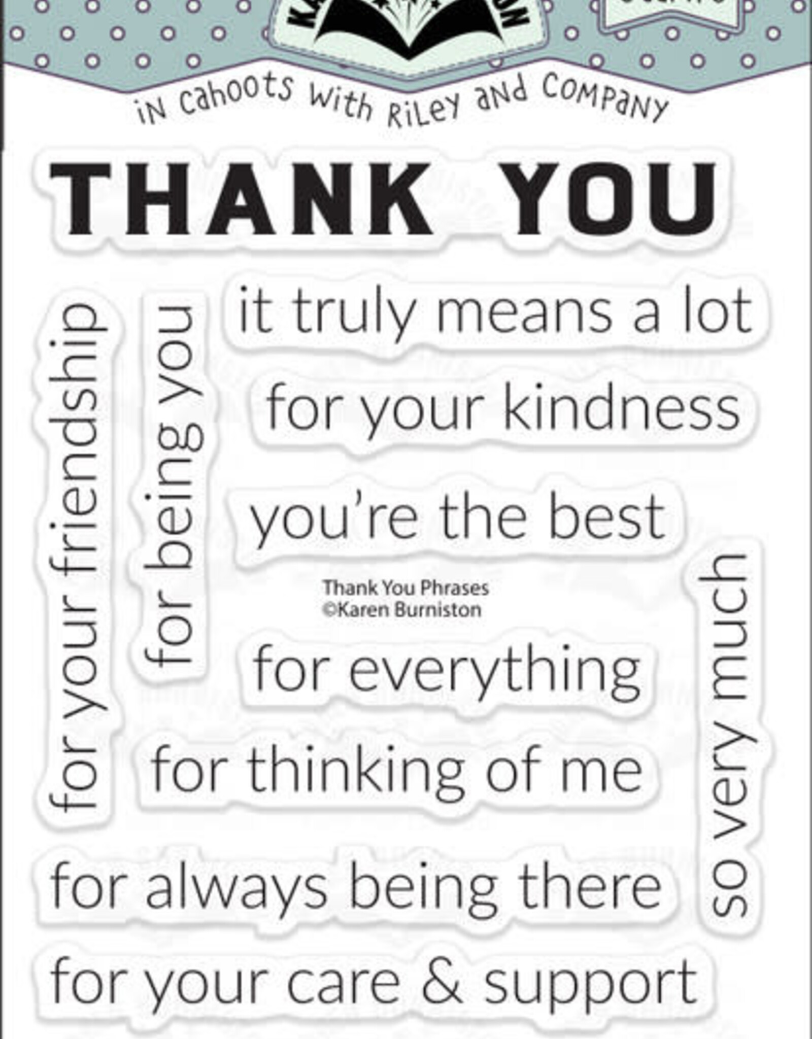 Karen Burniston Karen Burniston  Thank You Phrases clear stamps  CS031