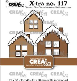 Crealies Crealies   3x Huisje C met sneeuwdak, midden, groot en extra groot  CLXtra117