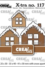Crealies Crealies   3x Huisje C met sneeuwdak, midden, groot en extra groot  CLXtra117