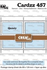 Crealies Crealies Rechthoekig Postzegelvel Quinty met 4 rechthoeken  CLCZ457
