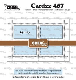 Crealies Crealies Rechthoekig Postzegelvel Quinty met 4 rechthoeken  CLCZ457