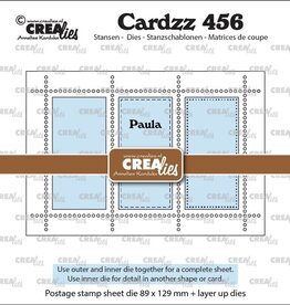Crealies Crealies Rechthoekig Postzegelvel Paula met 3 rechthoeken  CLCZ456