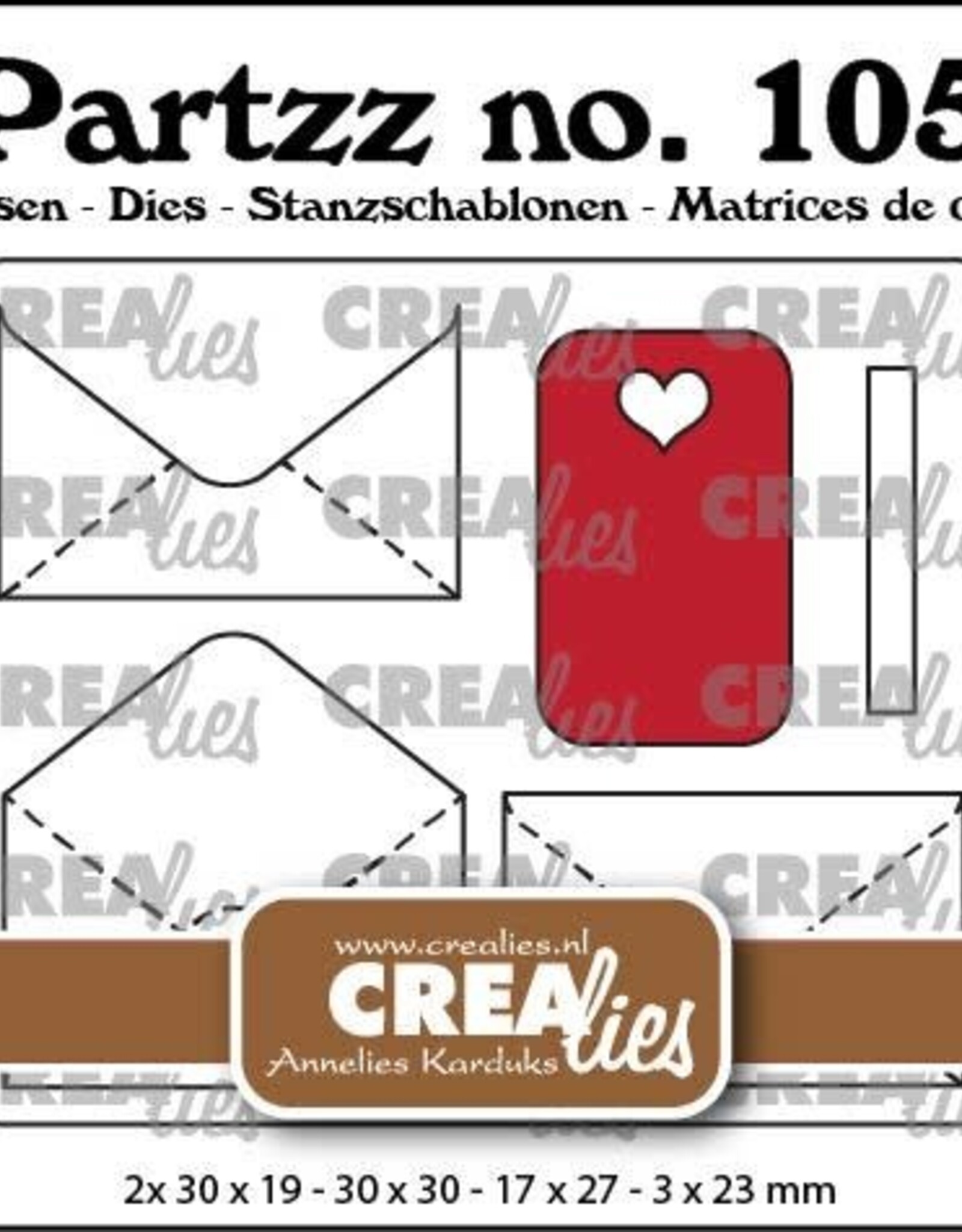 Crealies Crealies Partzz stansen no. 105, Post  CLPartzz105