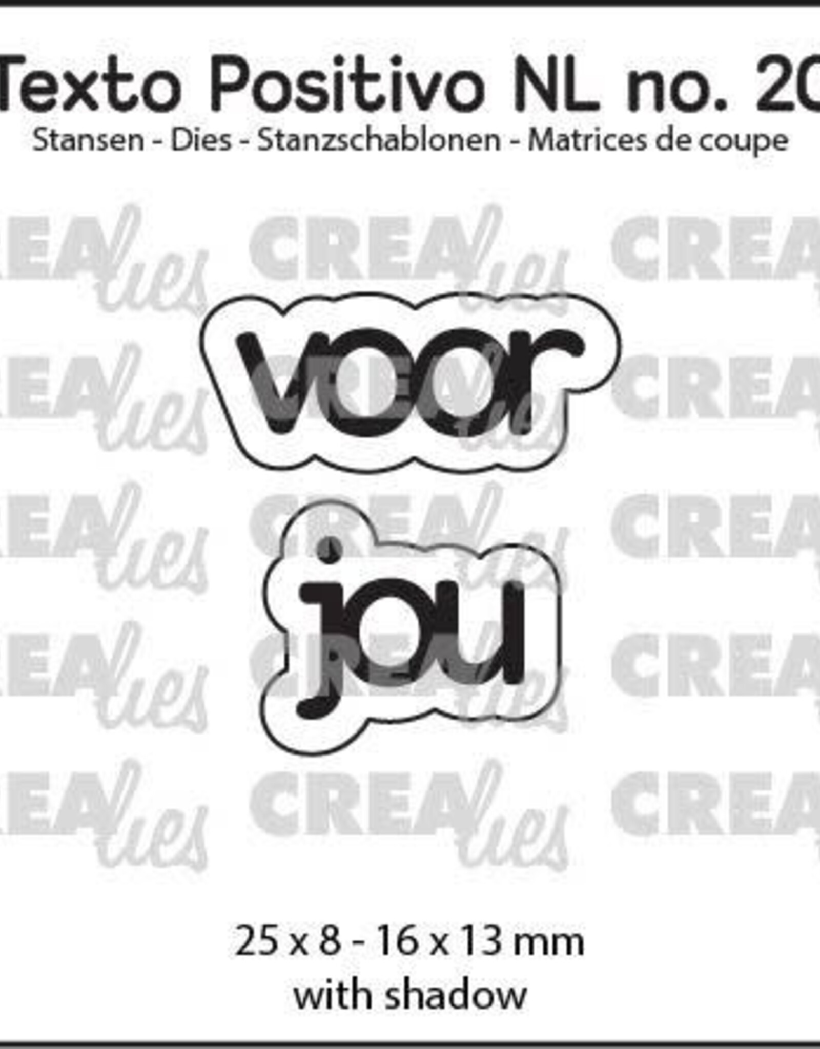 Crealies Crealies Texto Positivo stansen no. 20, voor jou  POSNL20