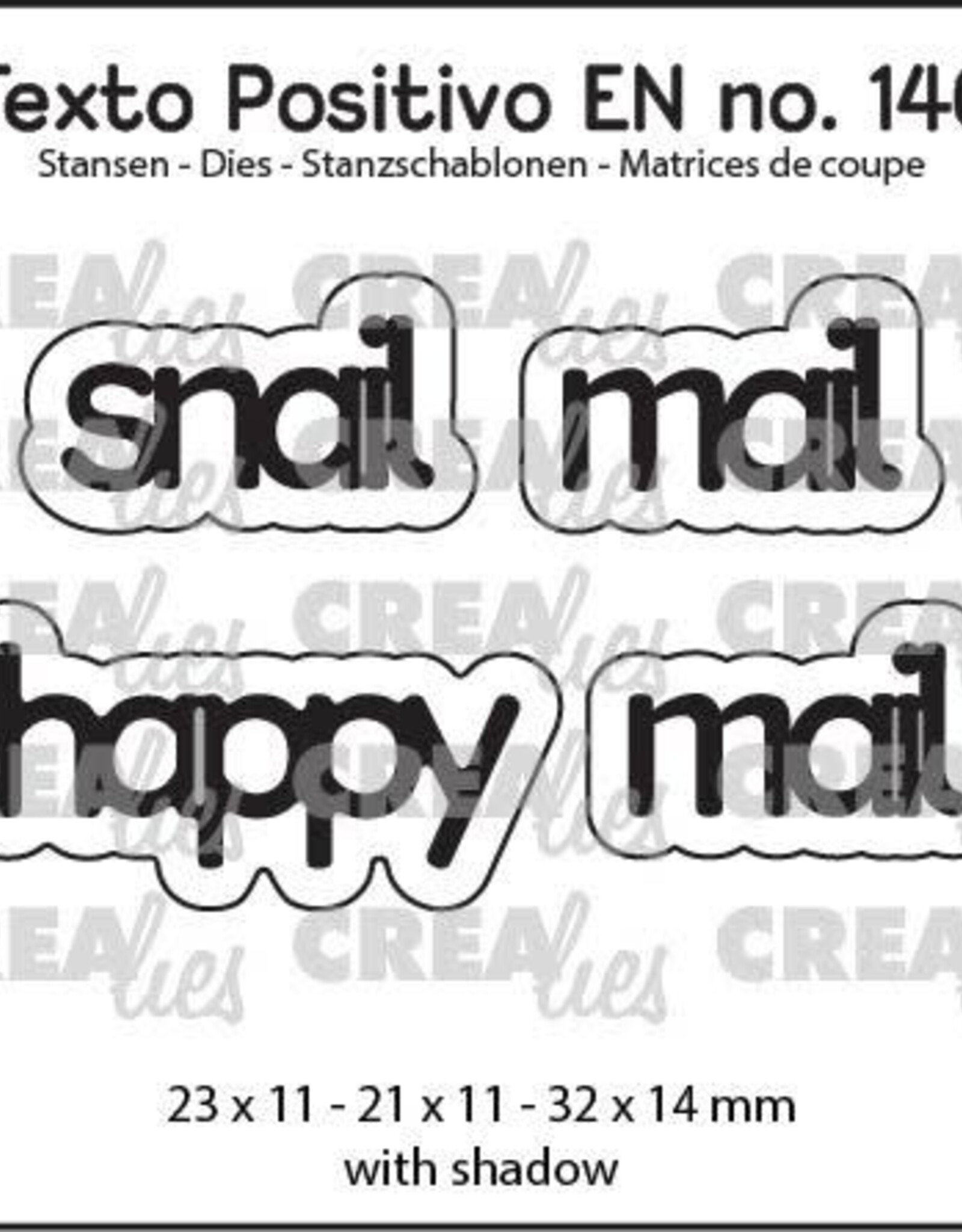 Crealies Crealies Texto Positivo stansen no. 140, snail mail / happy mail  POSEN140