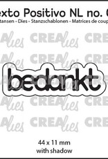 Crealies Crealies Texto Positivo stansen no. 05, bedankt  POSNL05