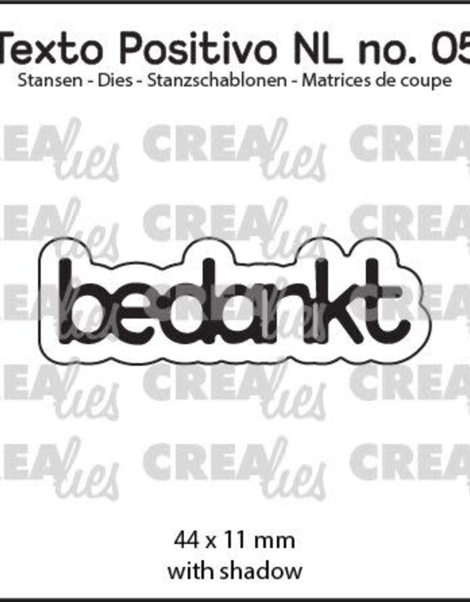 Crealies Crealies Texto Positivo stansen no. 05, bedankt  POSNL05