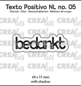 Crealies Crealies Texto Positivo stansen no. 05, bedankt  POSNL05