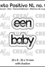 Crealies Crealies Texto Positivo stansen no. 03, een baby  POSNL03