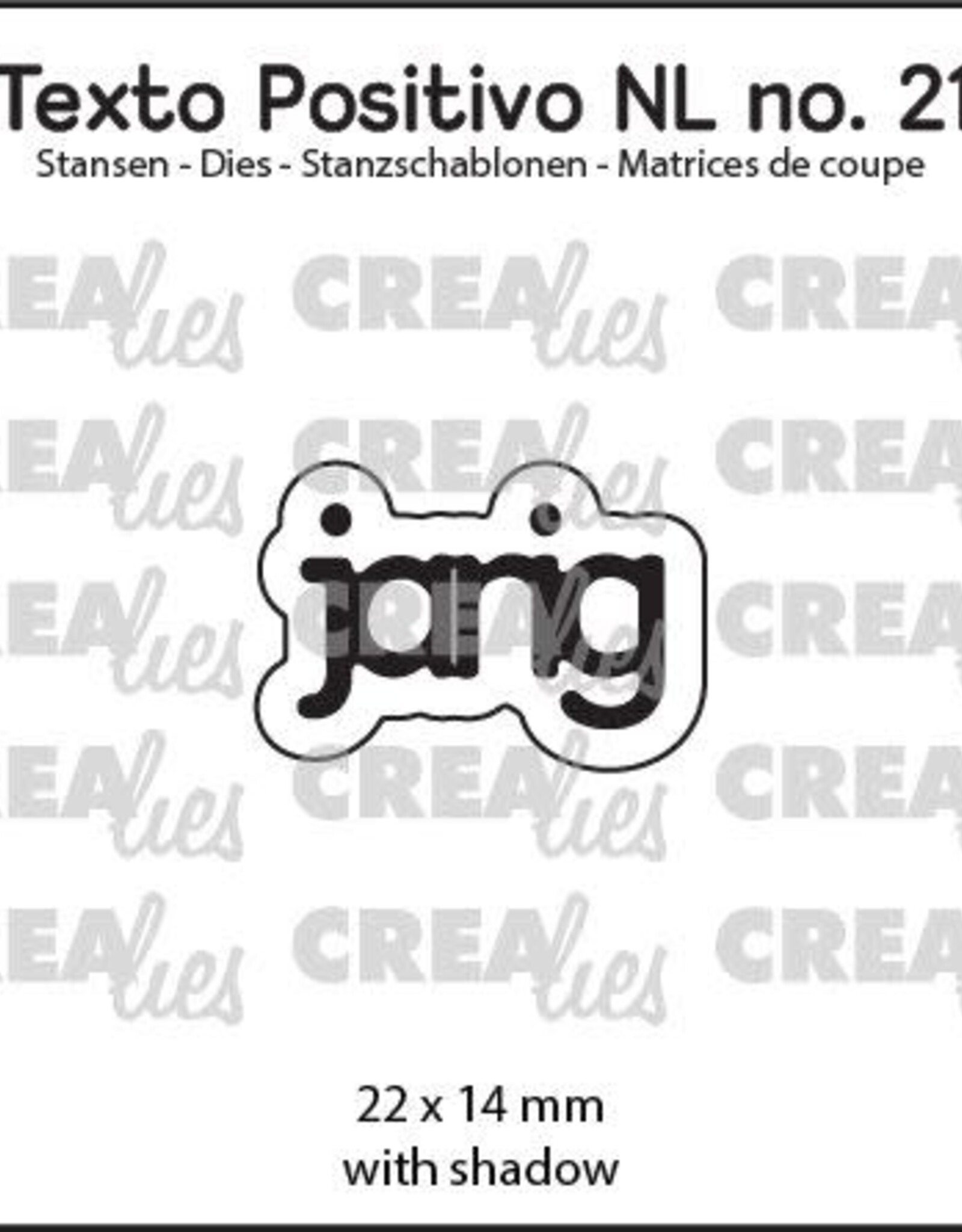 Crealies Crealies Texto Positivo stansen no. 21, jarig  POSNL21