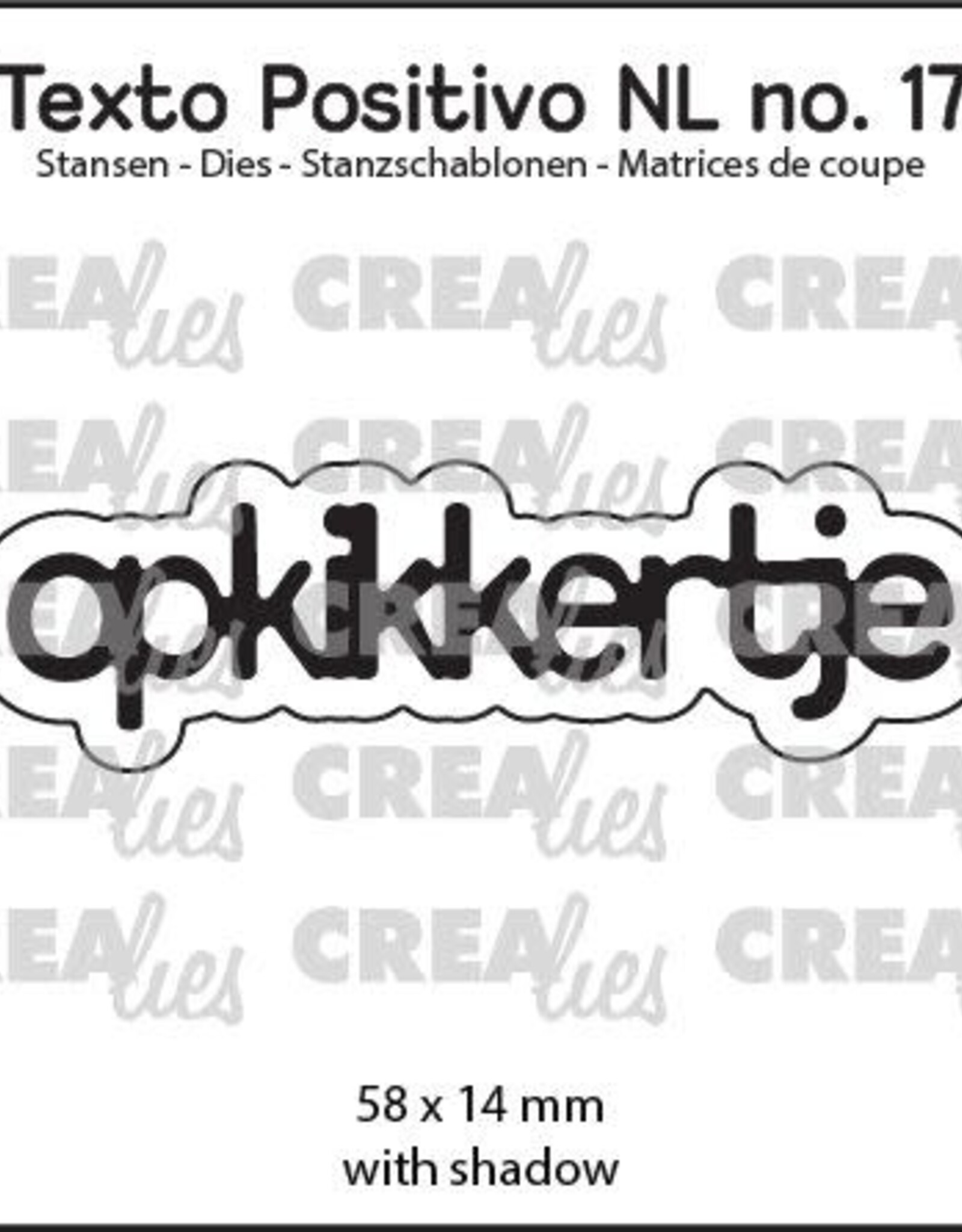 Crealies Crealies Texto Positivo stansen no. 17, opkikkertje  POSNL17