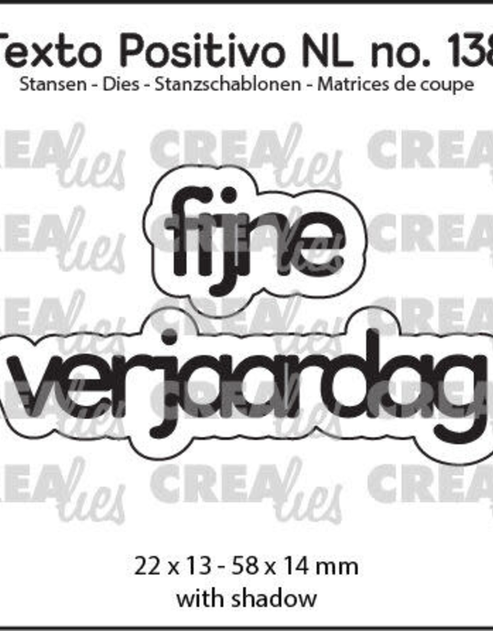 Crealies Crealies Texto Positivo stansen no. 138, fijne verjaardag  POSNL138