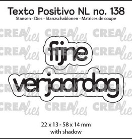 Crealies Crealies Texto Positivo stansen no. 138, fijne verjaardag  POSNL138