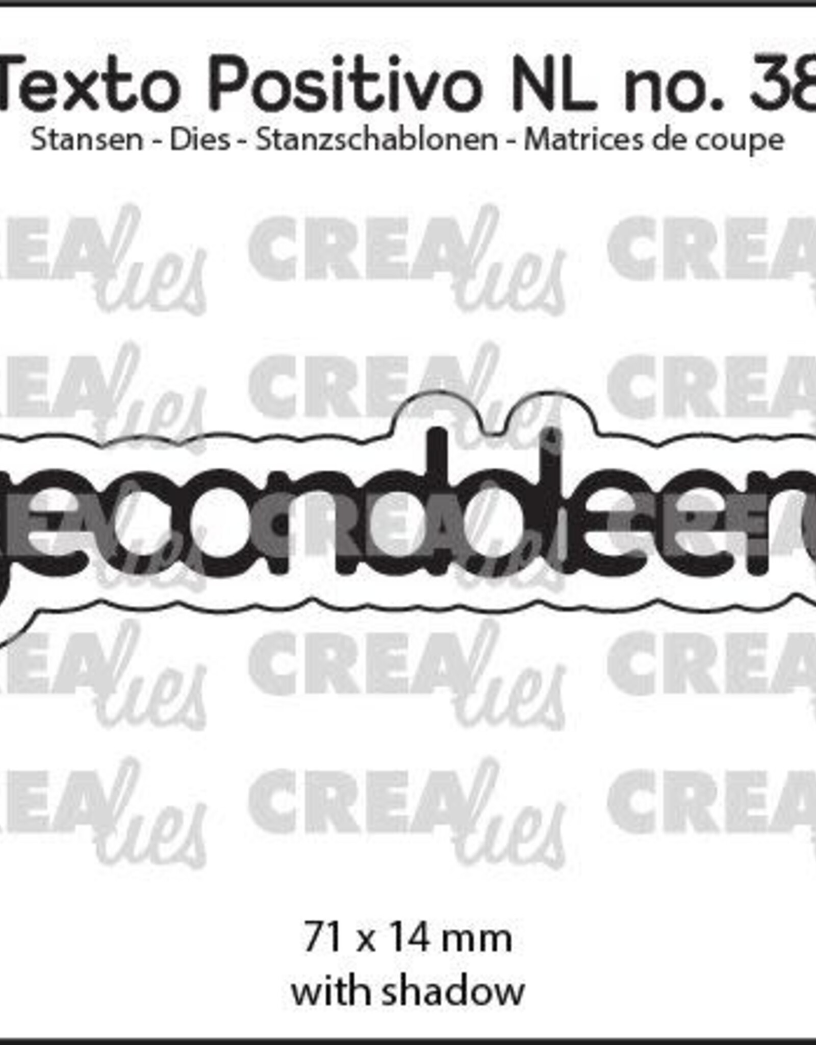 Crealies Crealies Texto Positivo stansen no. 38, gecondoleerd  POSNL38